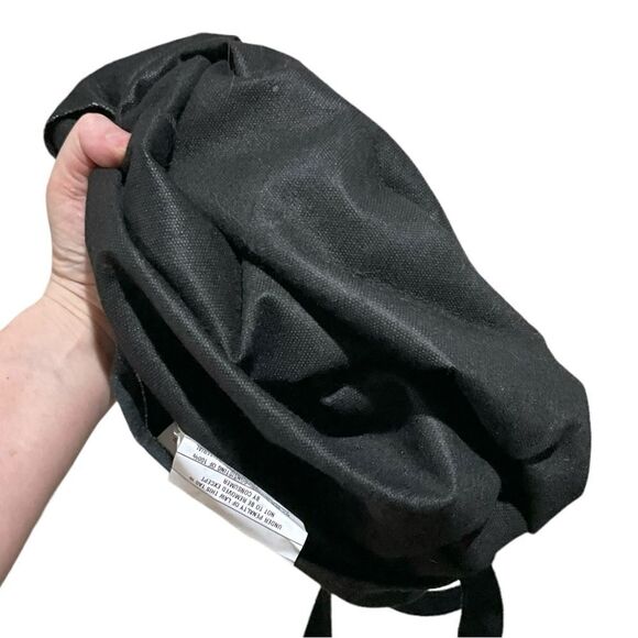 Red Fox on Black Polyester Canvas Tote Bag 18”x18” - Picture 6 of 7